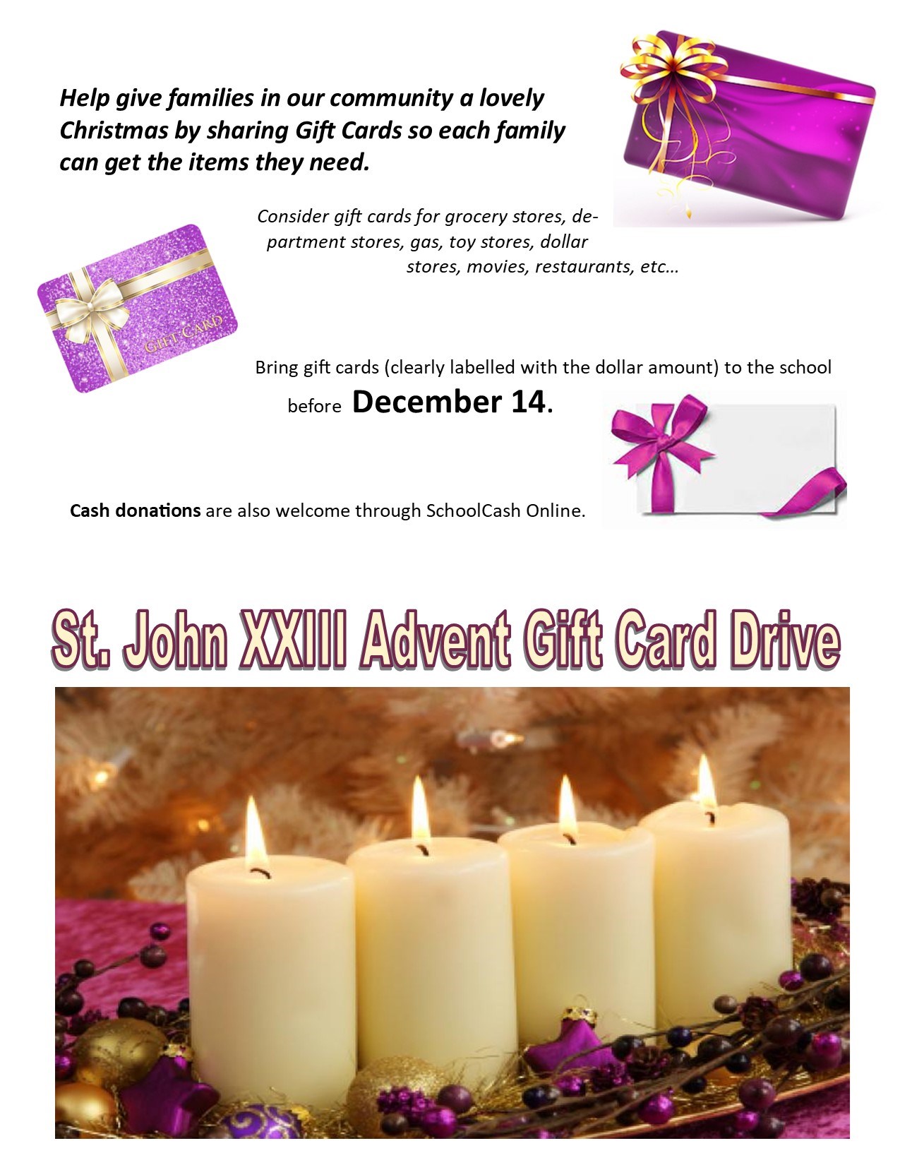 Advent Gift Card Drive