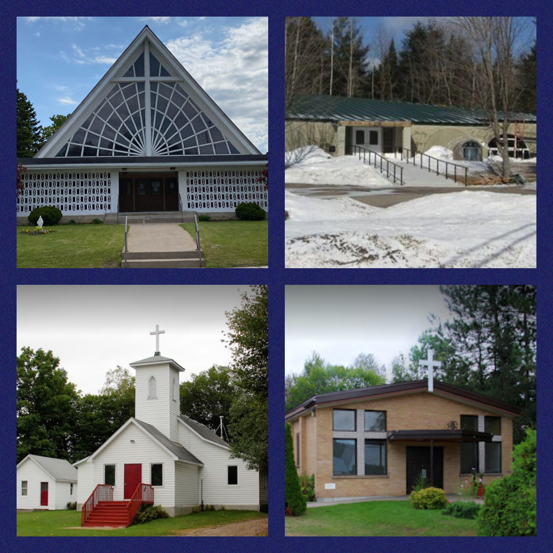 Collage of all four of our parishes