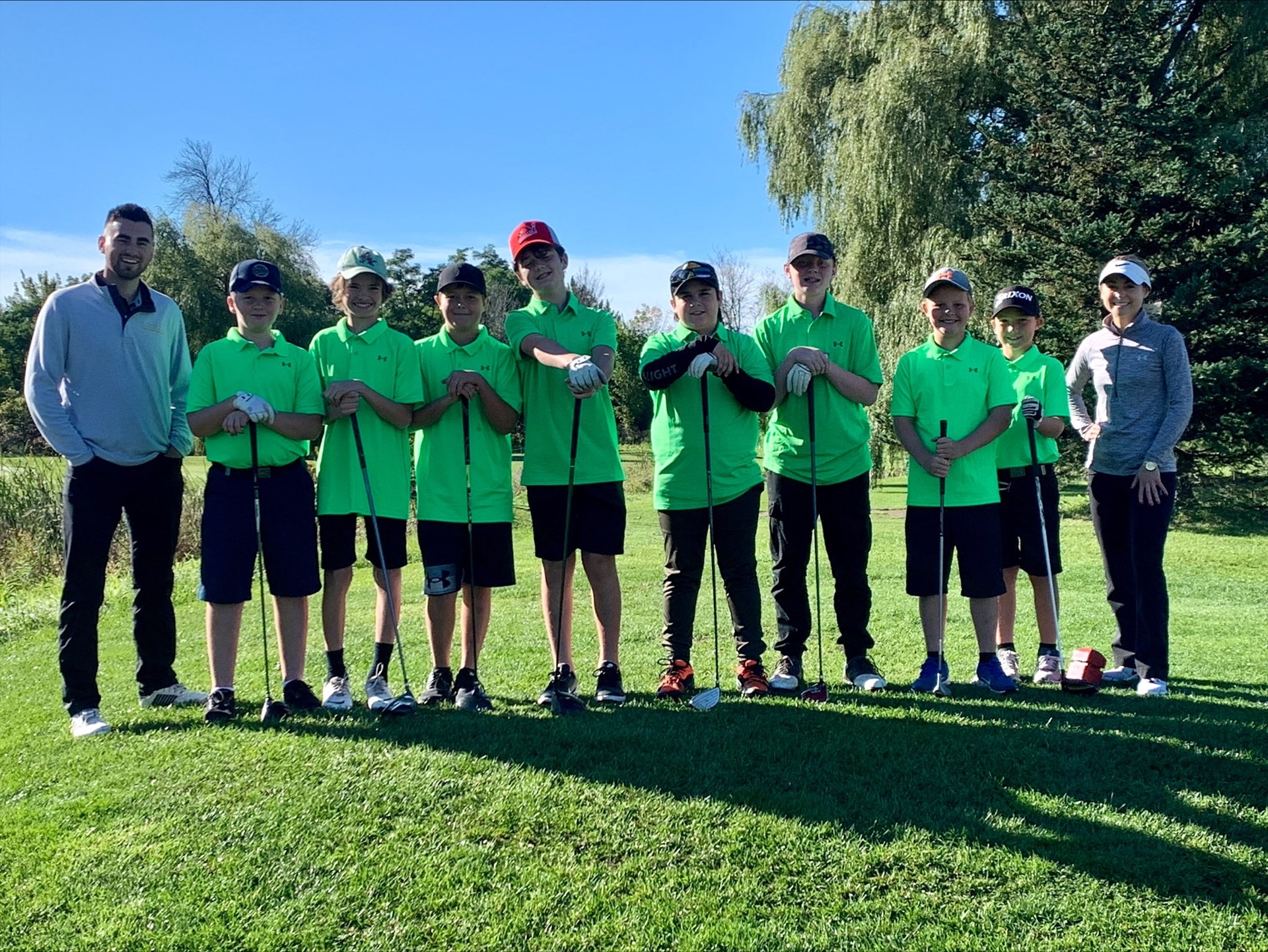 eight Junior and Intermediate students who participated in the board golf tournament