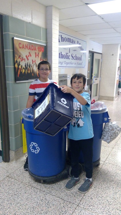 Students recycling.