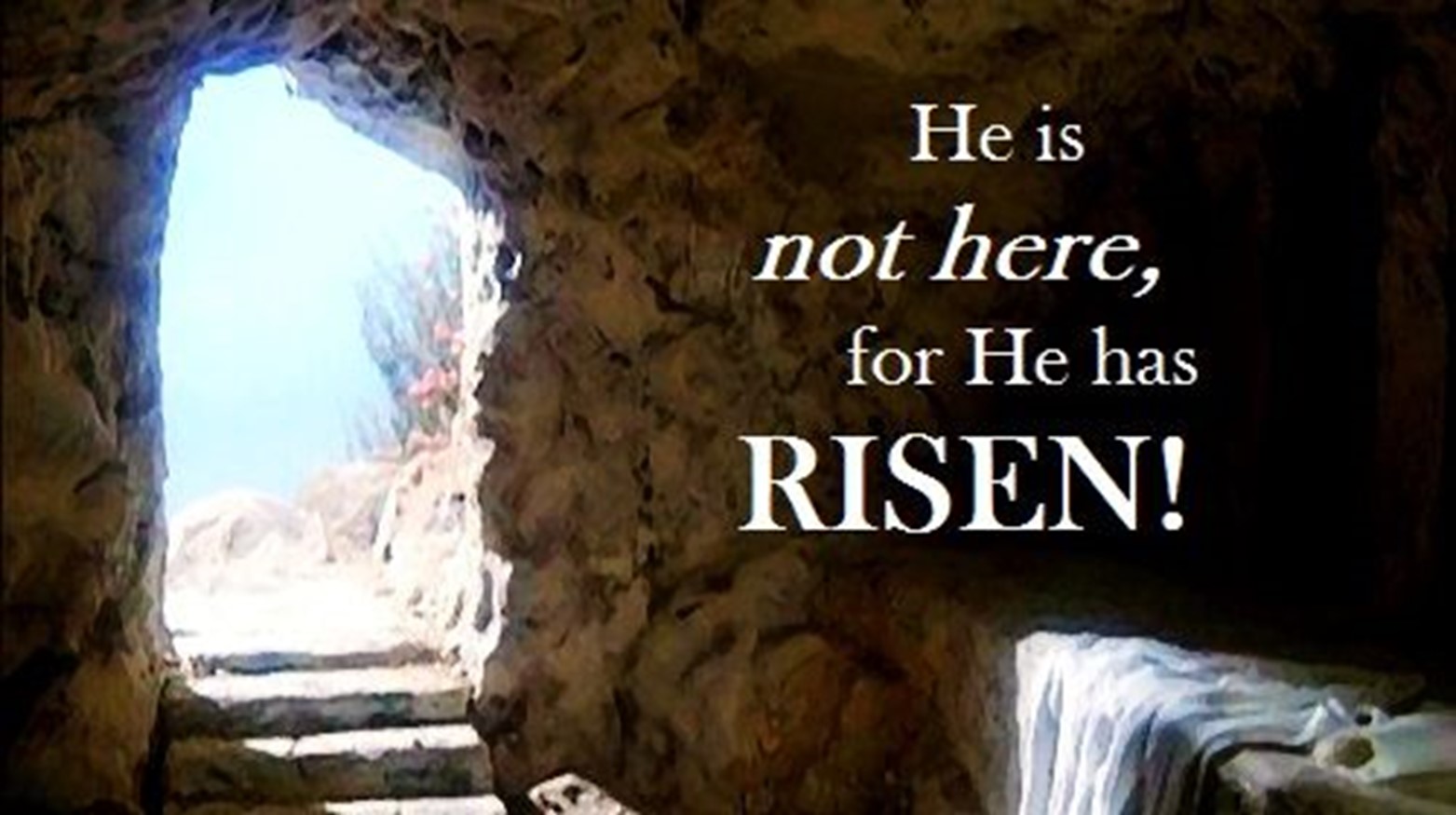 He has risen image text on image