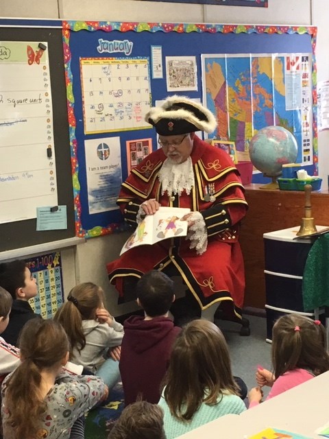Literacy day connections with Town Crier