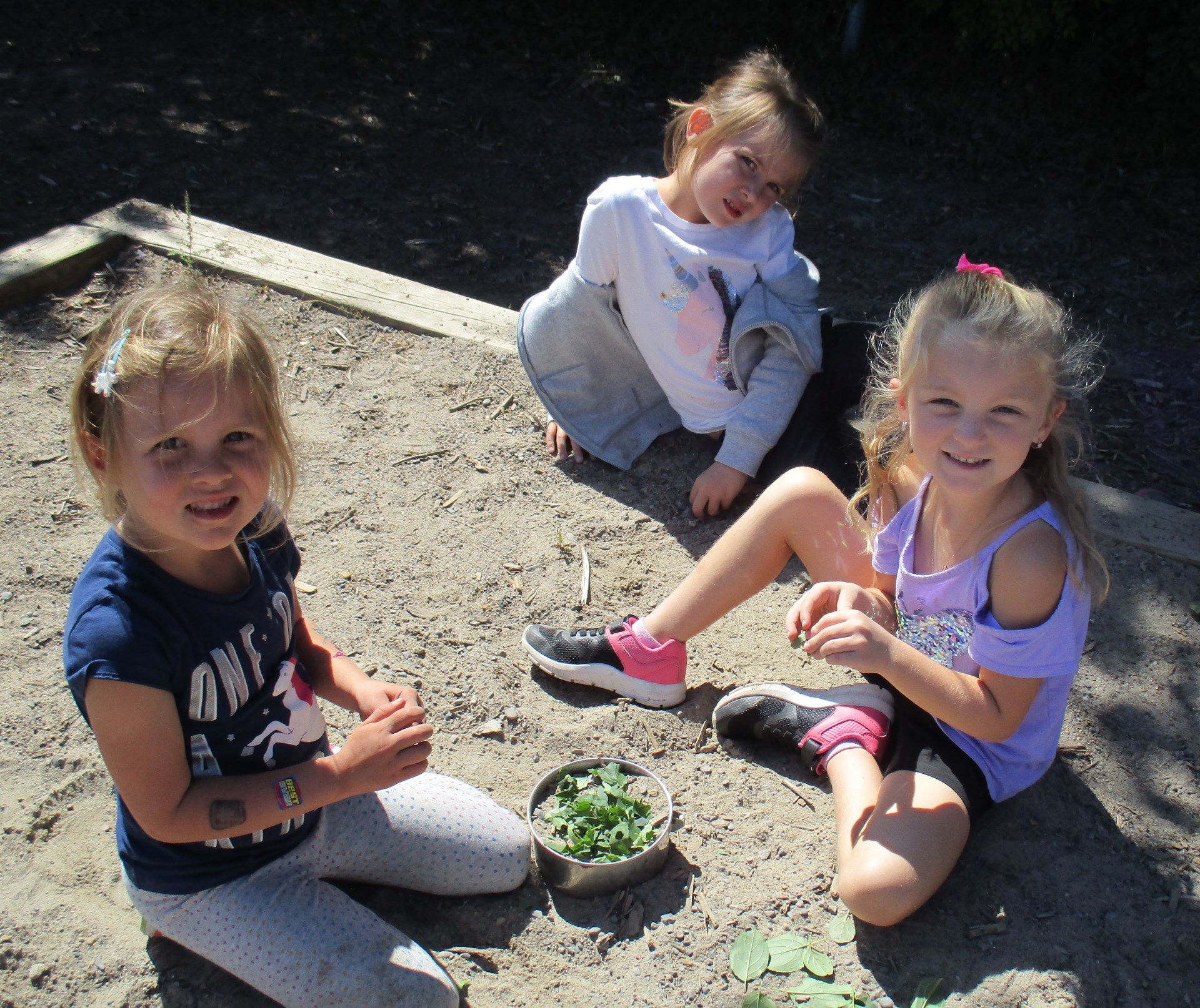 Students playing in sandbox.